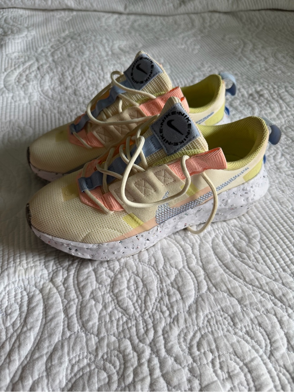 Nike Kids Pastel Yellow & Multi-Accent Crater Foam Sneaker 6.5